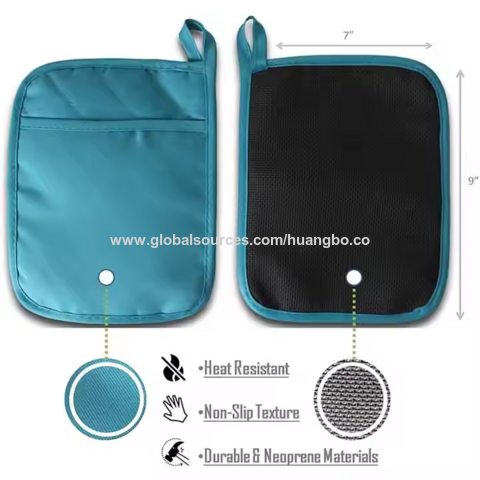 ماسك أواني ووسائد سميكة مستطيلة مقاومة للالتهاب للمطبخ مع جيوب لليد for sale at factory direct price