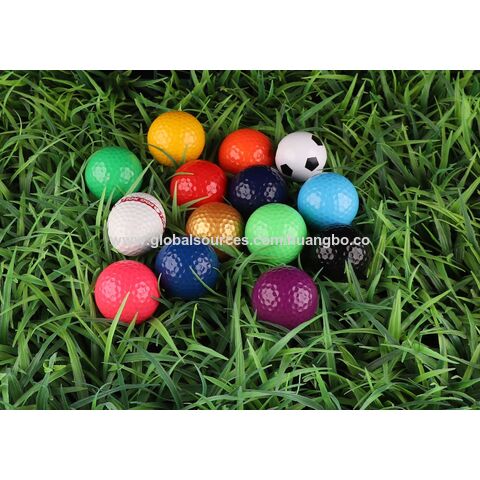 Golfball, zweilagig, Übungsball, farbiger Spielball mit Logo-Druck für Unternehmen