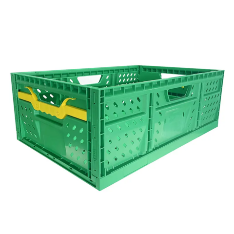 Cesta de Almacenamiento Plegable de Plástico Ventilada para Frutas y Verduras - Contenedores Apilables para Logística y Distribución