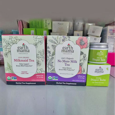 Crème pour le change américaine EarthMama, Tisane Milkmaid pour favoriser la production de lait maternel, Tisane biologique No More Milk for sale at factory direct price