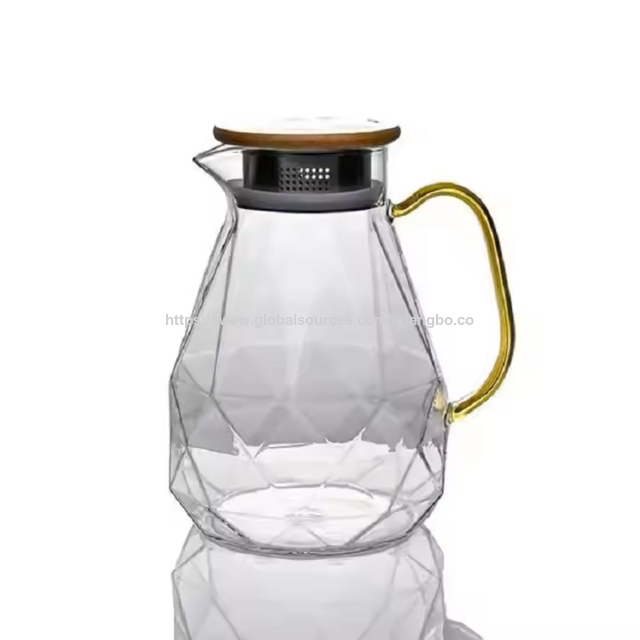 Diamant Glas Krug Wasserkrug mit Deckel Eistee Krug Wasserkaraffe Heiß Kalt Wasser Eistee Gläser