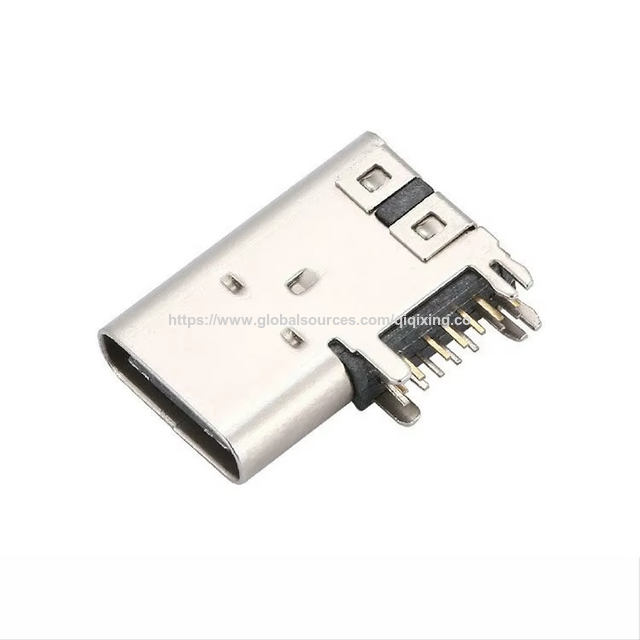 10Pcs USB 3.1 Type C Female Connector 14 Pin Female Socket Receptacle Through Ho