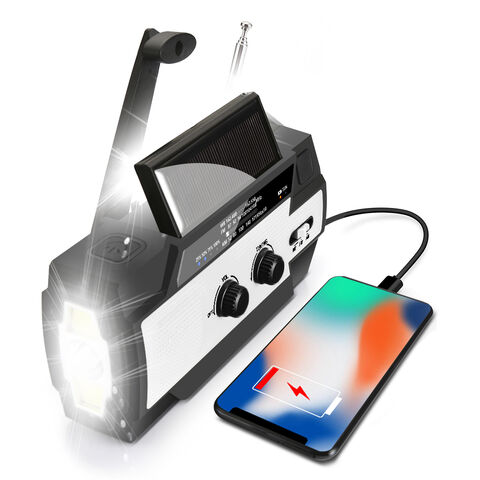 Solar Portable Emergency Crank Radio Am/fm 4000mah Rechargeable Dynamo ...