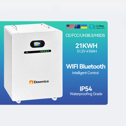 Dawnice IP54 WIFI Bluetooth 21kWh 410Ah 51.2V Batería Solar de Litio Montada en la Pared para Almacenamiento de Energía Doméstica Lifepo4