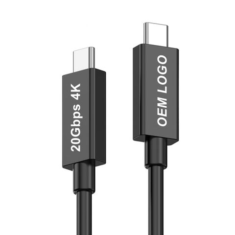 Cable de Datos USB Tipo C OEM, 0.3M/0.5M, Corto, 3.2 Gen2, 20Gbps, 4K 60Hz, 240W 5A para Discos Duros de Alta Velocidad