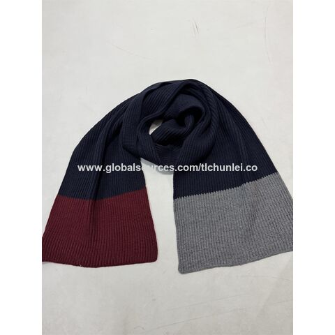 وشاح صوف محاك باللون الأحمر والأزرق للرجال للاستخدام الترويجي والخارجي - بيع بالجملة for sale at factory direct price