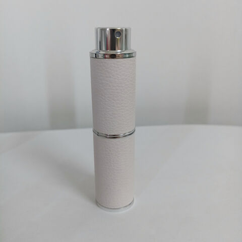 Hochwertiger, tragbarer, drehbarer Kosmetik-Parfüm-Zerstäuber aus Leder für Parfüm-Atemerfrischer-Sprühflasche