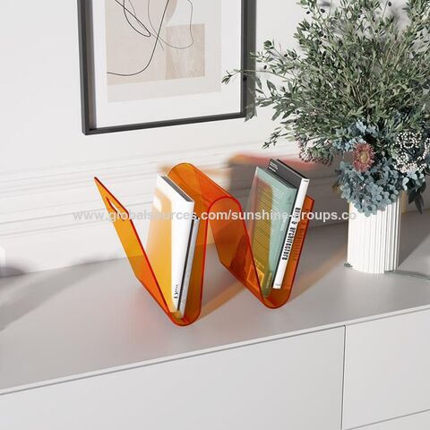 Organisateur de bureau nordique coloré et personnalisé en acrylique pour le rangement des magazines