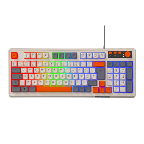 Multimedia Gaming Tastatur mit LED-Regenbogen-Hintergrundbeleuchtung und 94+4 Tasten im Großhandel für Gaming