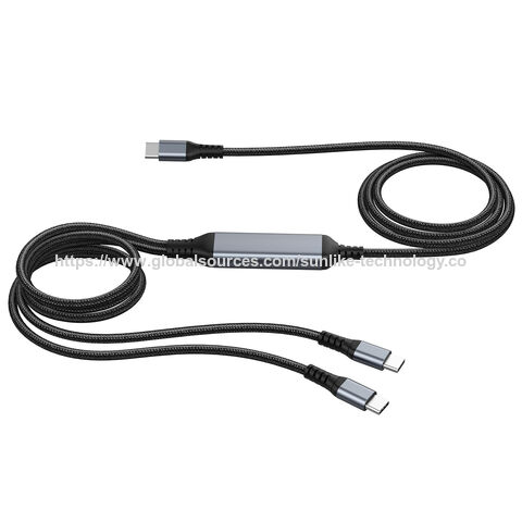 Sunlike Type C to 2C Cable, For laptop, phone charging at the same time, Charge for two devices, Intelligent power distribution for sale at factory direct price