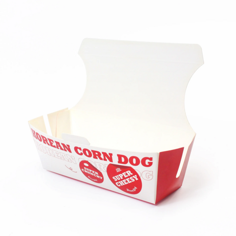 Lebensmittelverpackungsschalen mit individuellem Logo-Druck, Papierverpackung, Hotdog-Schale, Lebensmittelbehälter zum Mitnehmen, Lebensmittelverpackung for sale at factory direct price