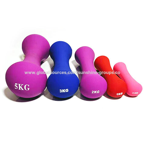 Women's bone dumbbells home thin arm yoga fitness small dumbbells indoor mini color dipped dumbbells