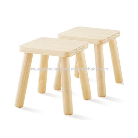 Stabiler, quadratischer Sitzhocker, Tritthocker aus Holz für Kinder, passend für Sensoriktisch