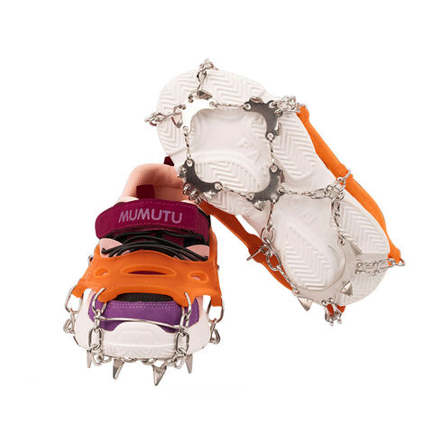 Crampones de Acero Inoxidable para Escalada en Nieve, Montañismo y Hielo, Reforzados y Antideslizantes, Cubrecalzado con Garras para Hielo