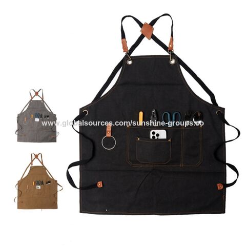 Tablier de Café avec Logo Personnalisé, Tablier de Travail sans Manches en Toile pour Coiffeur, Onglerie, Restaurant, Homme et Femme, Tabliers de Jardinage