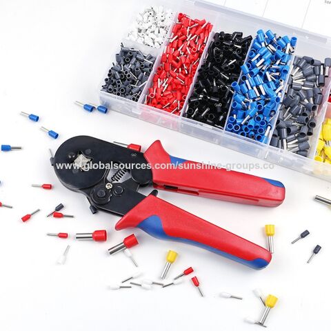 Aderendhülsen-Set mit Sechskant-Crimpzange, Ratschen-Crimpwerkzeug, Abisolierzange, isolierte Kabelschuhe for sale at factory direct price