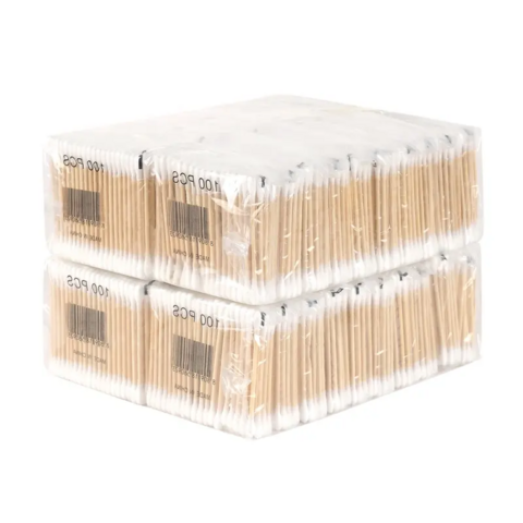 Coton-tiges Chine Vente en gros en vrac Prix Logo personnalisé Q Tips Coton-tiges cosmétiques écologiques Bâtonnets de coton en bois Bambou Coton-tiges pour les oreilles