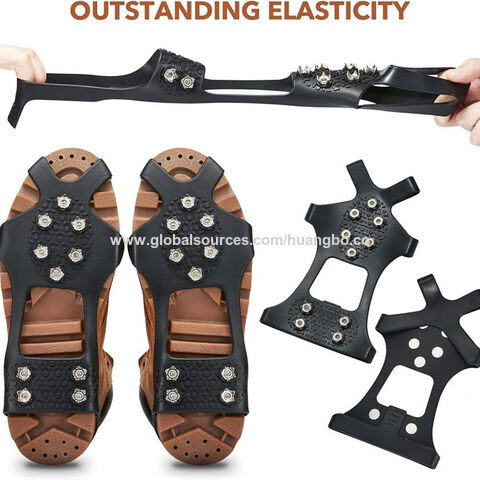 Cubrezapatos antideslizantes con crampones para exteriores, raquetas de nieve para adultos, para hombres y mujeres, con clavos para hielo, superficie de enlace, garras para nieve anticaídas