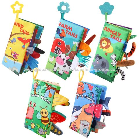 Livres en tissu doux et froissé pour bébés Montessori avec animaux - Livres pour enfants en tissu - Couvertures de livres en tissu for sale at factory direct price