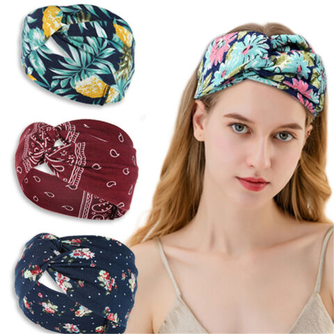 Vintage Haarband mit Blumenmuster im Criss-Cross-Design für Damen - Haarschmuck Großhandel for sale at factory direct price