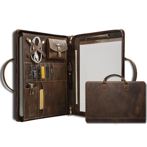 Custom Large Capacity Portfolios Leather Padfolios File Folder With ...