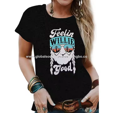T-shirts à manches courtes pour femmes, col rond, style vintage personnalisé en gros, T-shirts d'été amples pour filles for sale at factory direct price