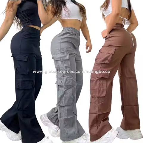 Pantalon cargo d'automne pour femmes, vêtements pour filles, pantalon cargo pour femmes for sale at factory direct price