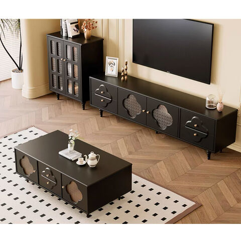 Venta al por mayor de soportes de TV con decoración de vidrio - Muebles de TV modernos para sala de estar