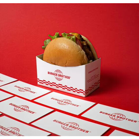 Embalaje de Alimentos Personalizado para Sándwiches y Hamburguesas, Contenedor Kraft para Hamburguesas para Comida Rápida for sale at factory direct price