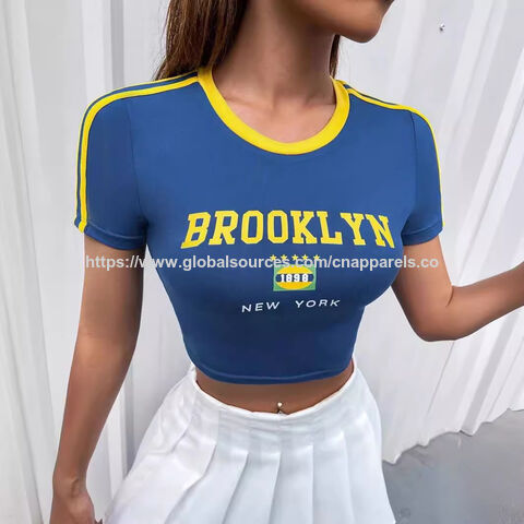 Camisetas Crop Top de Alta Qualidade, Roupa Casual Respirável para Mulheres - Crop Tops no Atacado