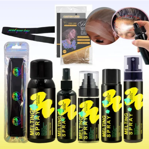Haarspray Private Label Starker Halt Schnell trocknendes Haarspray Unsichtbares Finishing-Spray Schützt die Kanten Klebefreie Perücke Lace Melti