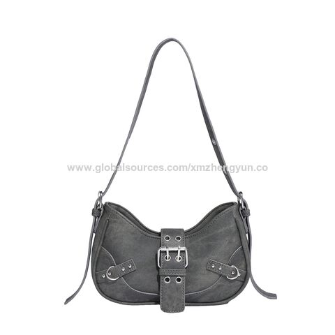 Women's Pleated Hobo Shoulder Bag PU Leather Clutch Handbag with FABRIC WITH GRS for sale at factory direct price