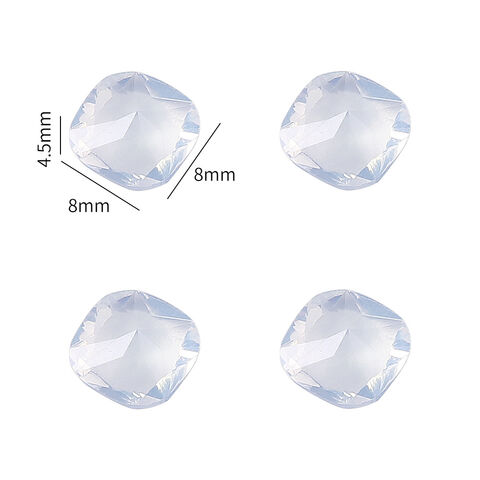 Nouvelles décorations transparentes rondes et carrées pour ongles