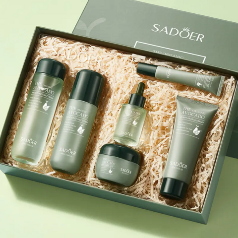 Set de Cuidado Facial Orgánico para Adultos: Antiedad, Blanqueador, Hidratante. Productos de Belleza con Vitamina C a Base de Aceite para Rostro y Ojos.