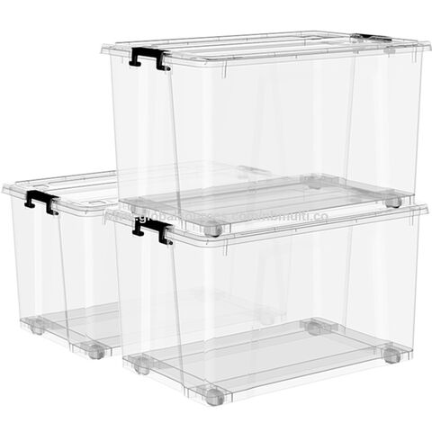 Boîte de rangement en plastique multicolore 20L 40L 56L avec roues pour la maison, vêtements, jouets, couette, papeterie pour enfants, boîte de rangement organisateur
