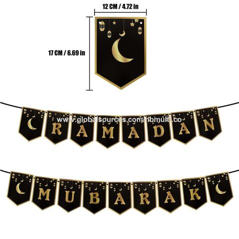Moon Star Eid Mubarak Banner Paper Banners Set for Muslim Ramadan Party Home Decor for sale at factory direct price