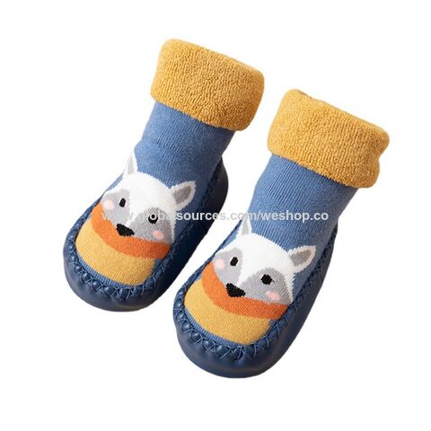 Baby-Socken, rutschfeste Kinder-Schuhe und Socken, dicke Jungen- und Mädchen-Mittelrohr-Bodensocken, Cartoon-Indoor-Socken und -Schuhe der Klasse A