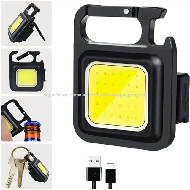 Luces Multifuncionales Portátiles USB Mini Llavero Superventas para Camping al Aire Libre, Sacacorchos, Mini Linterna LED, Luz de Trabajo