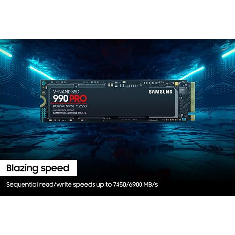 990 PRO SSD NVMe M.2 PCIe Gen4, M.2 2280 Internal Solid State Hard Drive, Seq. Read Speeds Up to 7,450 MB/s for High End Computing