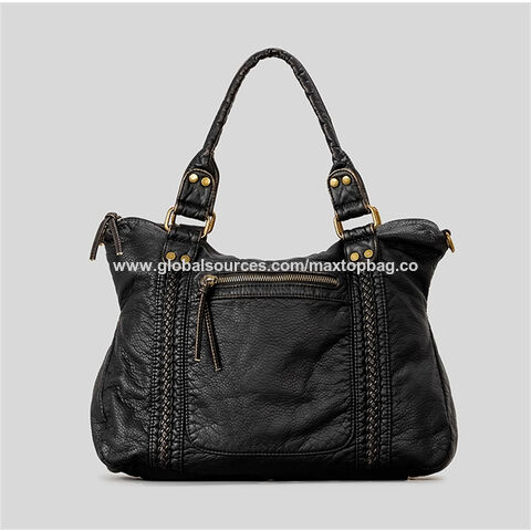 Sac de Voyage en Cuir PU Lavé Souple, Sac à Main Tendance Personnalisé pour Femmes, Sacs Portés Épaule et Croisés pour les Déplacements, Vente Chaude