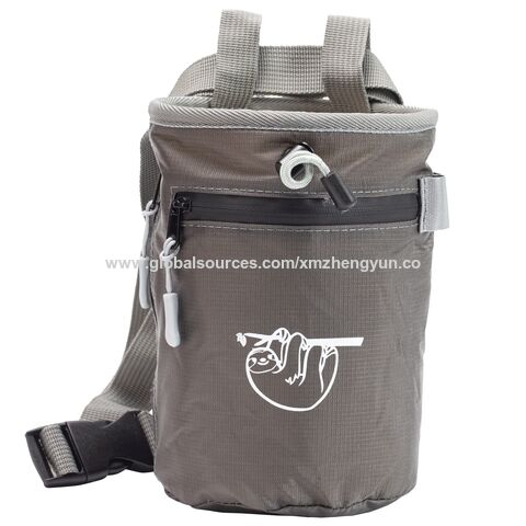 Chalkbag für Klettern, Boulder Chalk Bag mit 2 großen Reißverschlusstaschen, GEWEBE MIT GRS