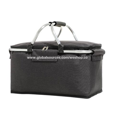 Cestas de frutas, sacos térmicos dobráveis, cesta de piquenique com alça de metal, bolsa térmica isolada para almoço, 25L super espaço for sale at factory direct price