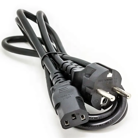 Cable de Alimentación Europeo Negro de Alta Calidad con Cobre de 1.5M/1.8M para Ordenador Portátil y de Escritorio, Cable de Corriente C13 C7 C5