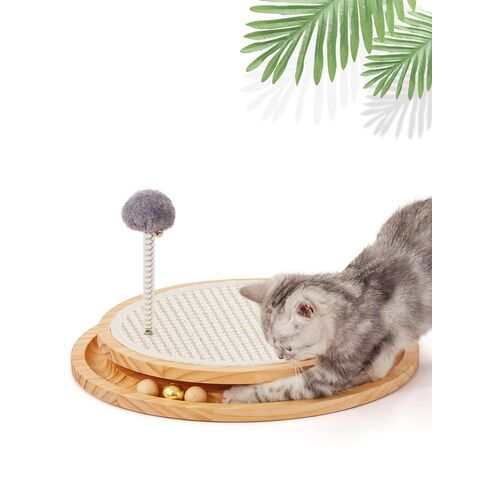 Cat Scratcher, Kitten Interactive Toy with Ball Track Spring Ball for Chasing Hunting Mental Physical Exercise Puzzle for sale at factory direct price