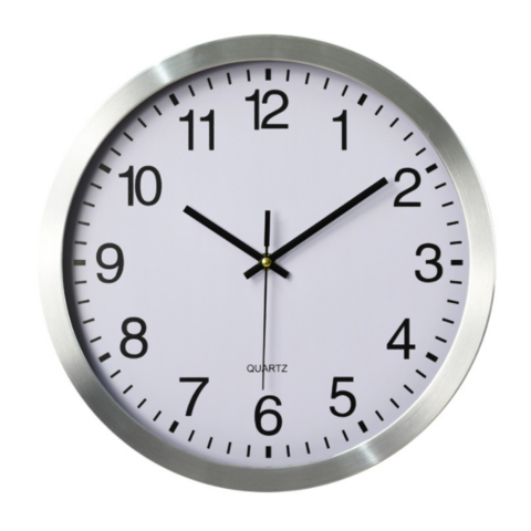 Reloj de pared grande de aluminio, metal, logotipo de nombre de empresa personalizado, reloj publicitario