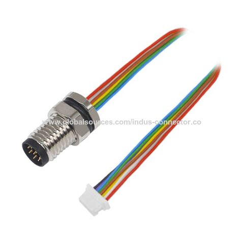 كتل طرفية M8، 8 دبابيس، موصل لوحة ذكر أمامي مستقيم إلى موصل JST SHR-08V-S-B، IP68، مناسب للطاقة الجديدة