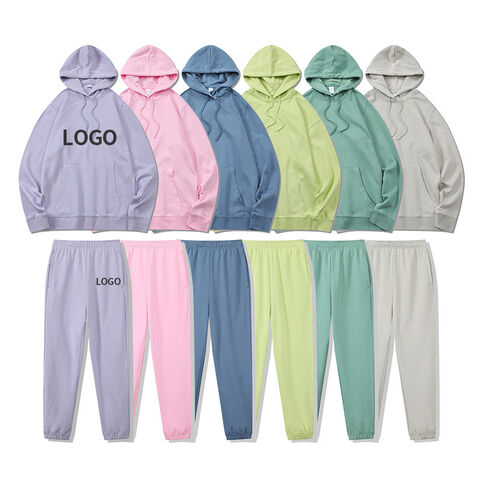 Woen's Pullover Hoodies Cotton Sublimation Blank Hoodies Sweatsuit Set for sale at factory direct price
