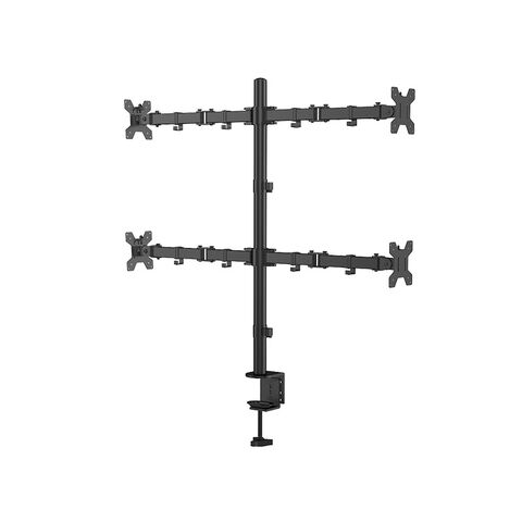 Support Quadruple LCD Réglable en Hauteur, Bras de 14 pouces, Support de Montage pour Quatre Écrans PC pour 4 Moniteurs