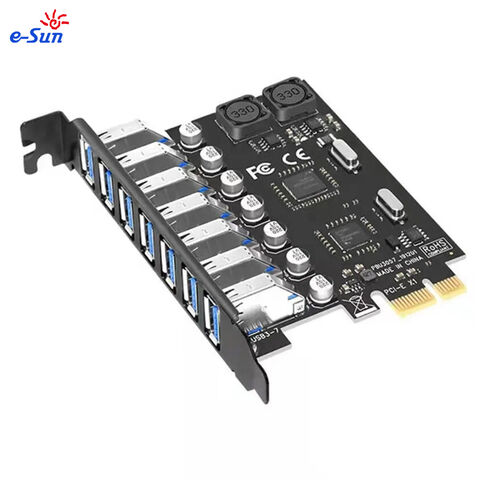 Tarjeta de red PCI-E 3.0 USB de 7 puertos, fuente de alimentación externa gratuita, tarjeta de expansión USB con chip VIA NEC para Windows 11/10/8/7/XP/Vista for sale at factory direct price