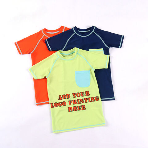 Maillot de Bain Enfant Personnalisé Anti-UV, T-Shirt de Natation Manches Courtes pour Garçons et Filles